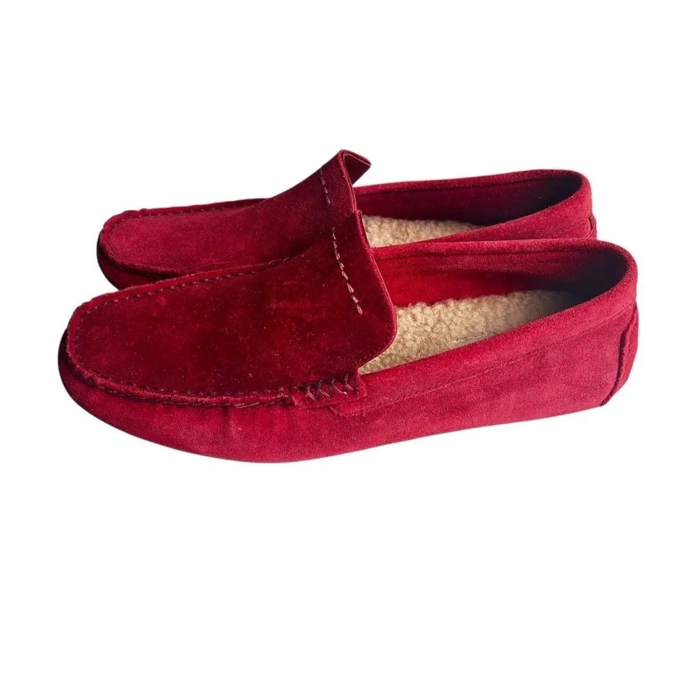 Ugg Men's BURGANDY  Hendrick loafer sneaker moc-toe shoe NWOT size 9